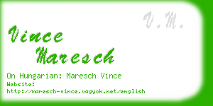 vince maresch business card